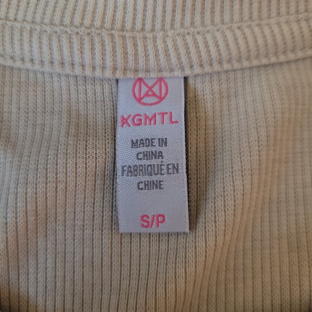 NWT Beige Ribbed Longsleeve Tee - Picture 3 of 6